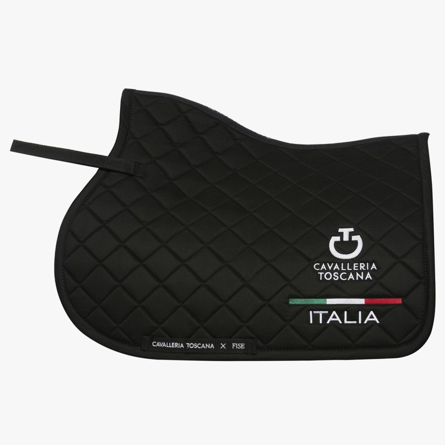 Horse Equipment Cavalleria Toscana  | Fise Jumping Saddle Pad Black
