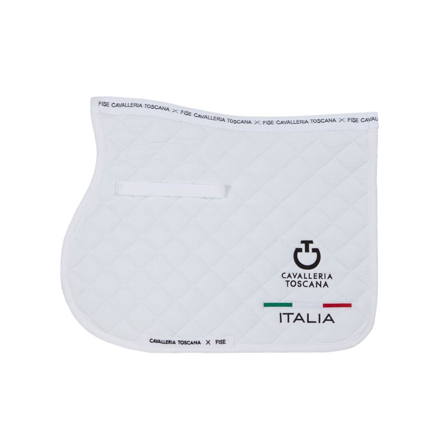 Horse Equipment Cavalleria Toscana  | Fise Jumping Saddle Pad White