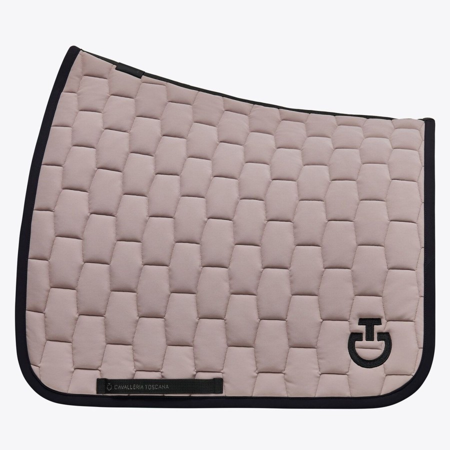 Horse Equipment Cavalleria Toscana  | Quilted Dressage Saddle Pad Cipria/Black